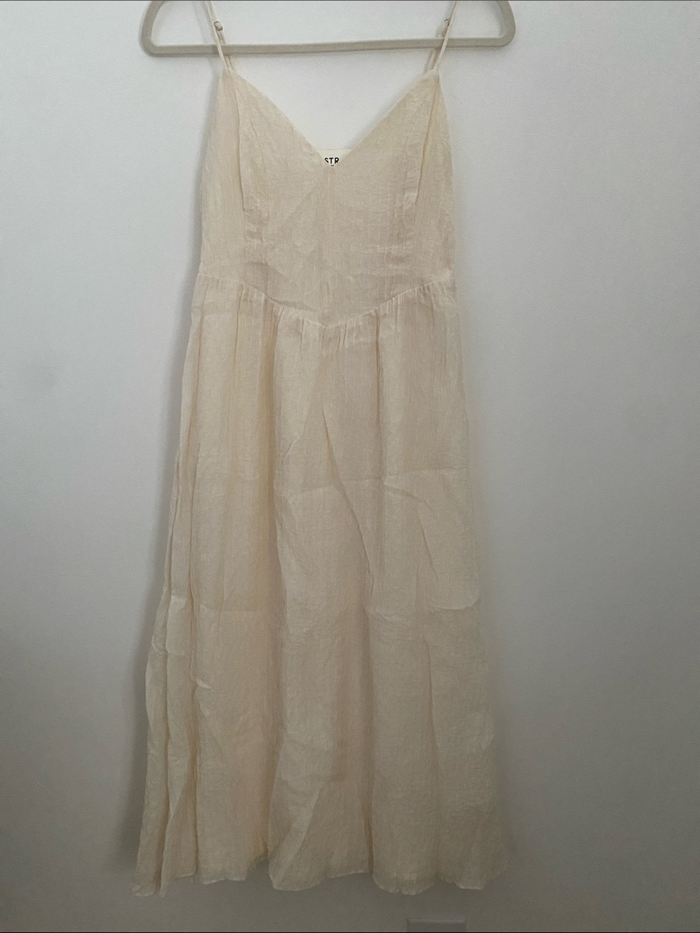 Astr Neutral V-Neck Slip Dress
